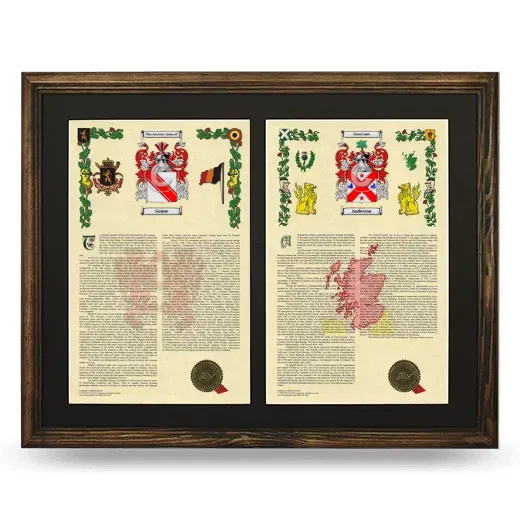 Double Armorial History Framed- Brown