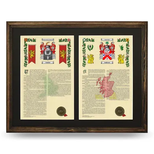 Double Armorial History Framed- Brown