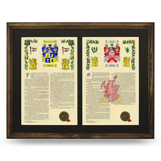 Double Armorial History Framed- Brown