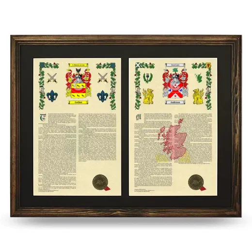 Double Armorial History Framed- Brown