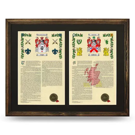 Double Armorial History Framed- Brown