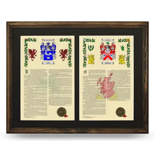 Double Armorial History Framed- Brown