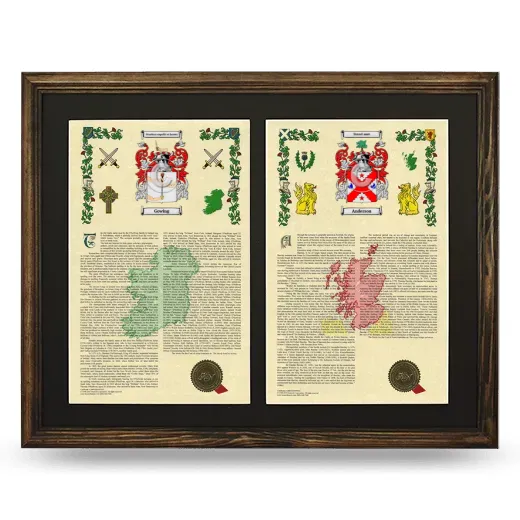 Double Armorial History Framed- Brown