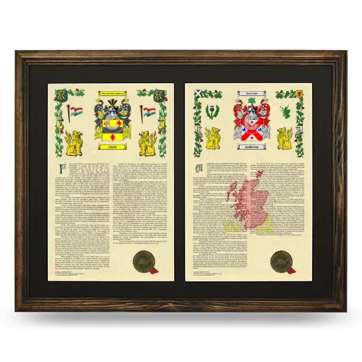 Double Armorial History Framed- Brown