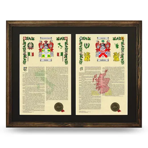Double Armorial History Framed- Brown