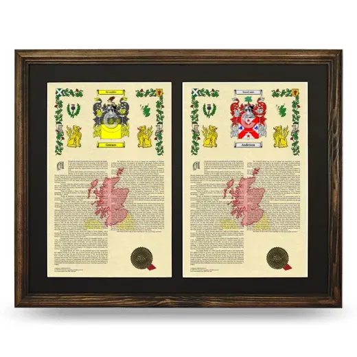 Double Armorial History Framed- Brown