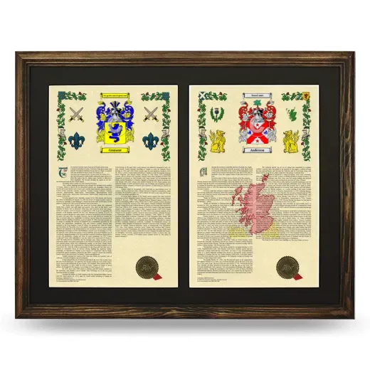 Double Armorial History Framed- Brown