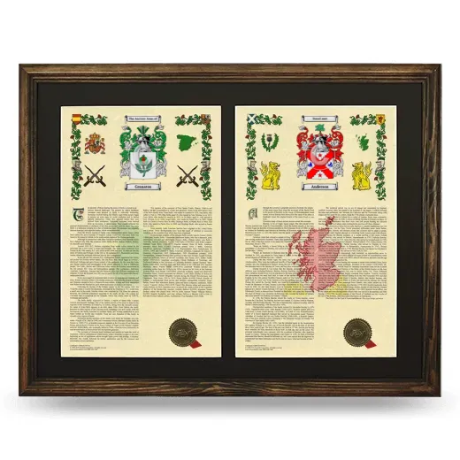 Double Armorial History Framed- Brown