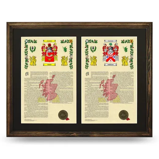 Double Armorial History Framed- Brown