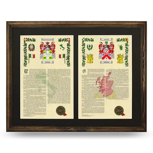 Double Armorial History Framed- Brown