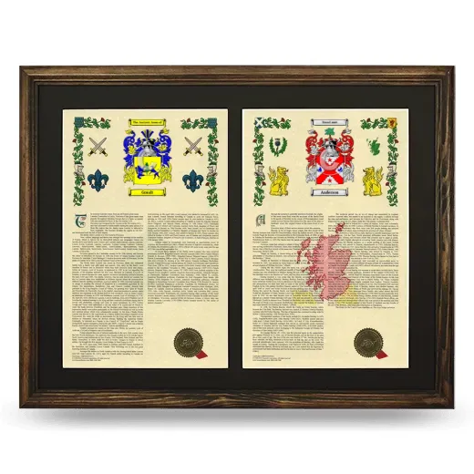 Double Armorial History Framed- Brown
