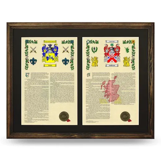 Double Armorial History Framed- Brown