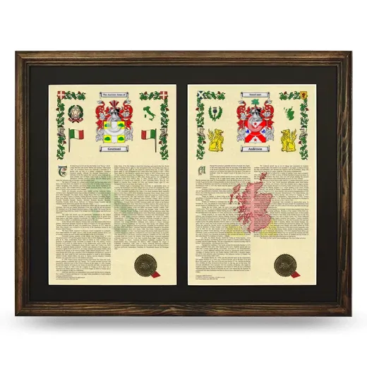 Double Armorial History Framed- Brown