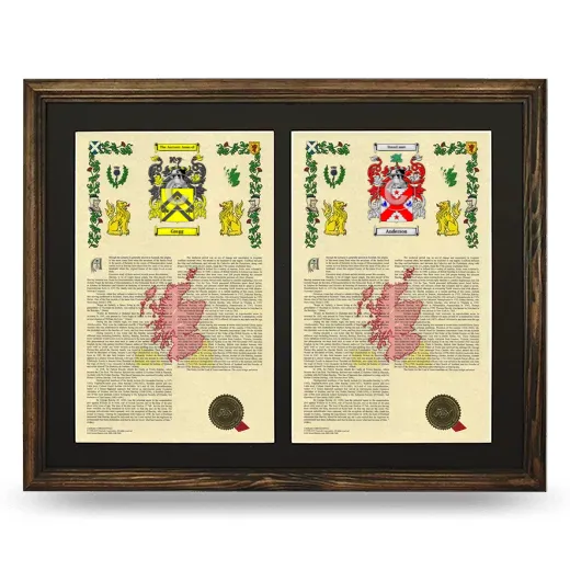 Double Armorial History Framed- Brown