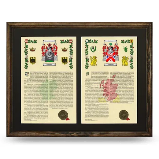 Double Armorial History Framed- Brown