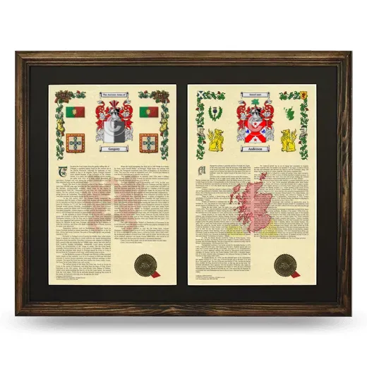 Double Armorial History Framed- Brown