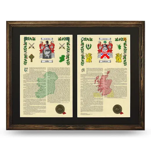 Double Armorial History Framed- Brown