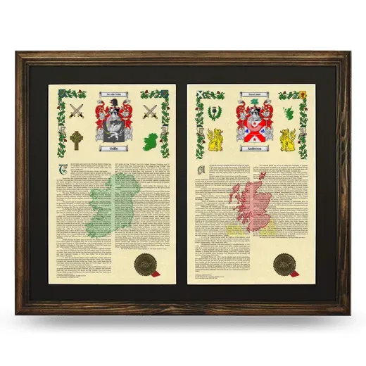 Double Armorial History Framed- Brown