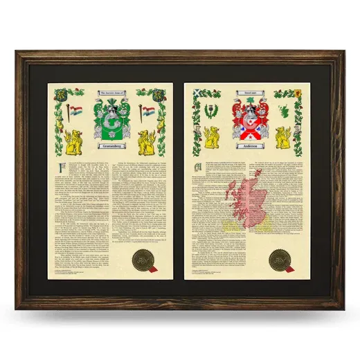 Double Armorial History Framed- Brown