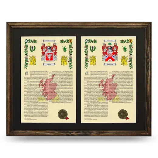 Double Armorial History Framed- Brown