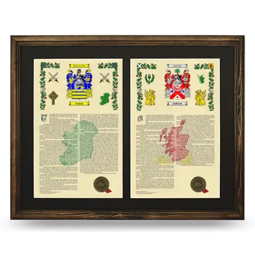 Double Armorial History Framed- Brown