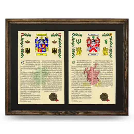 Double Armorial History Framed- Brown