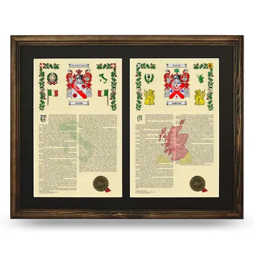 Double Armorial History Framed- Brown