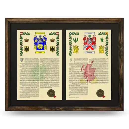 Double Armorial History Framed- Brown