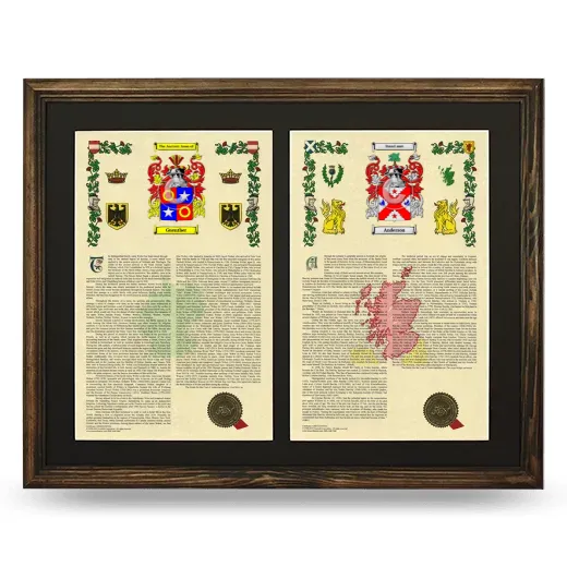 Double Armorial History Framed- Brown