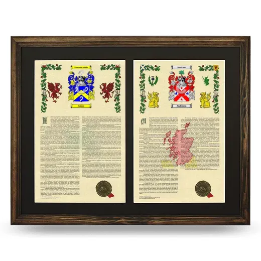Double Armorial History Framed- Brown