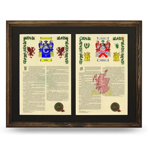 Double Armorial History Framed- Brown