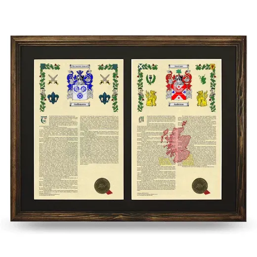 Double Armorial History Framed- Brown