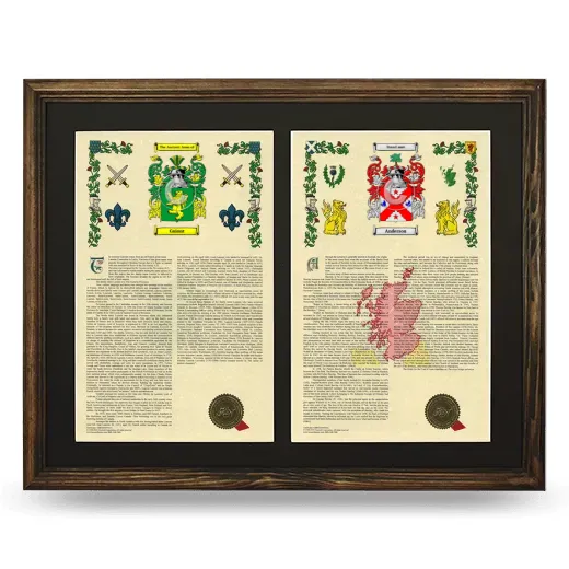 Double Armorial History Framed- Brown