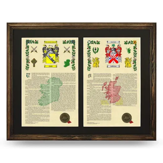 Double Armorial History Framed- Brown