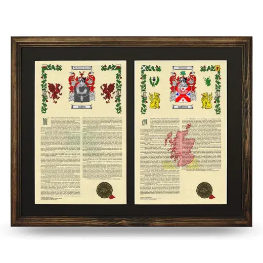 Double Armorial History Framed- Brown