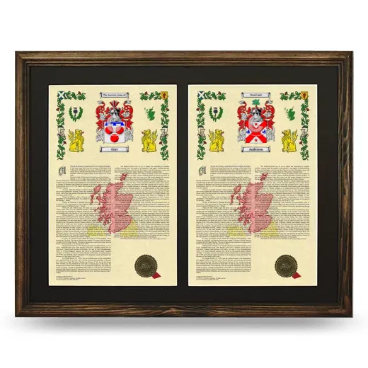 Double Armorial History Framed- Brown