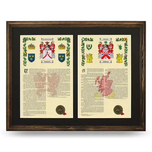 Double Armorial History Framed- Brown