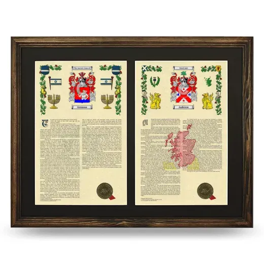 Double Armorial History Framed- Brown