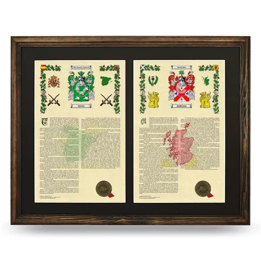 Double Armorial History Framed- Brown