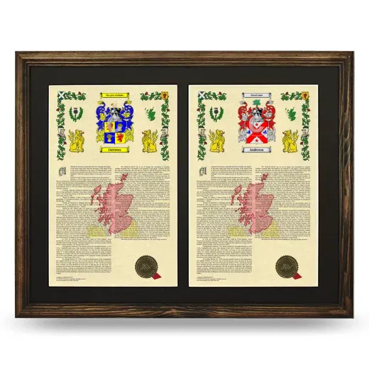Double Armorial History Framed- Brown