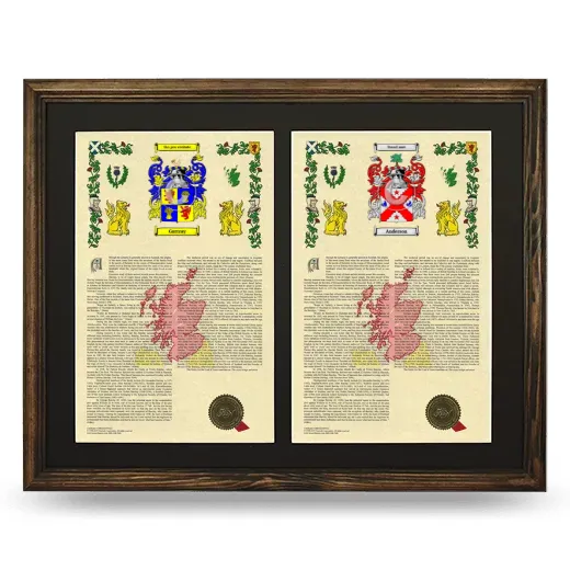 Double Armorial History Framed- Brown