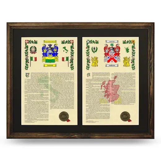 Double Armorial History Framed- Brown