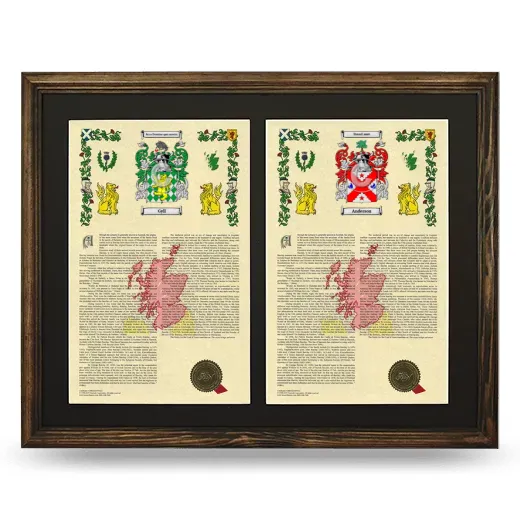 Double Armorial History Framed- Brown