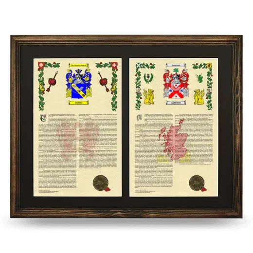 Double Armorial History Framed- Brown