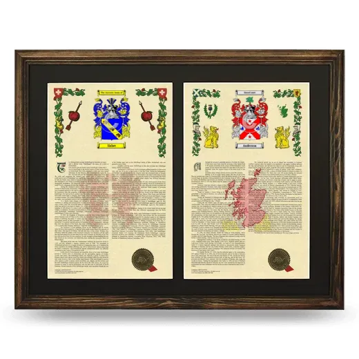 Double Armorial History Framed- Brown