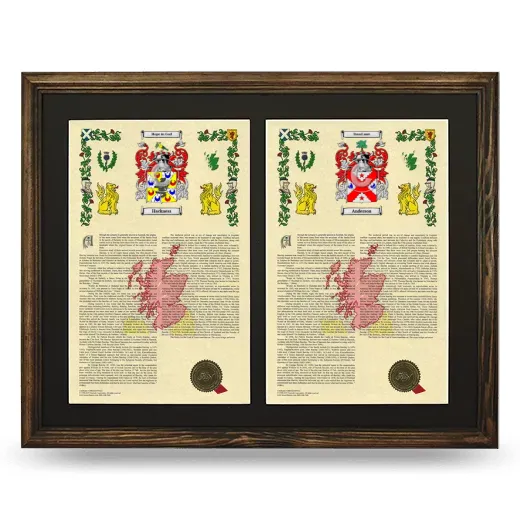 Double Armorial History Framed- Brown