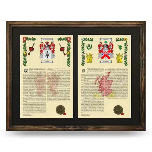 Double Armorial History Framed- Brown