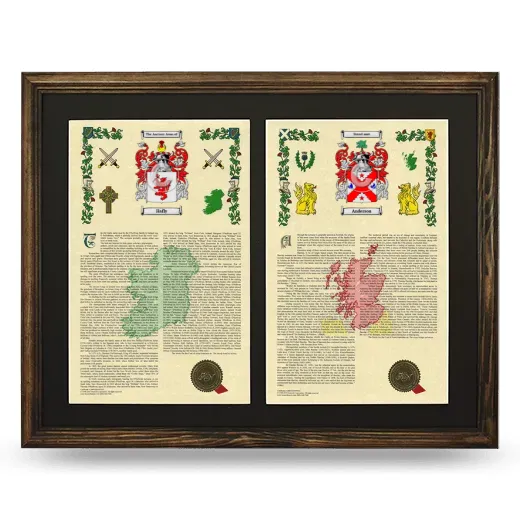 Double Armorial History Framed- Brown
