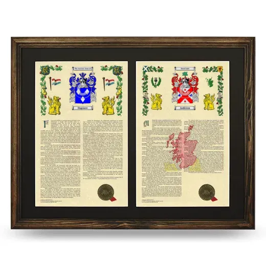 Double Armorial History Framed- Brown