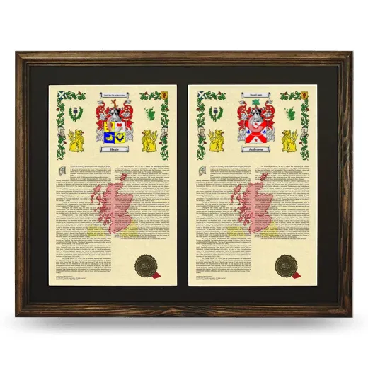 Double Armorial History Framed- Brown